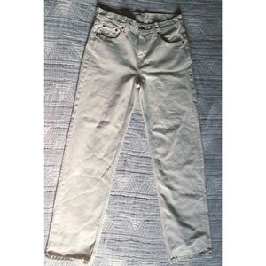 Levi's Low Pro Straight Jeans 26 Ivory Cream Mid Rise Straight Leg Denim